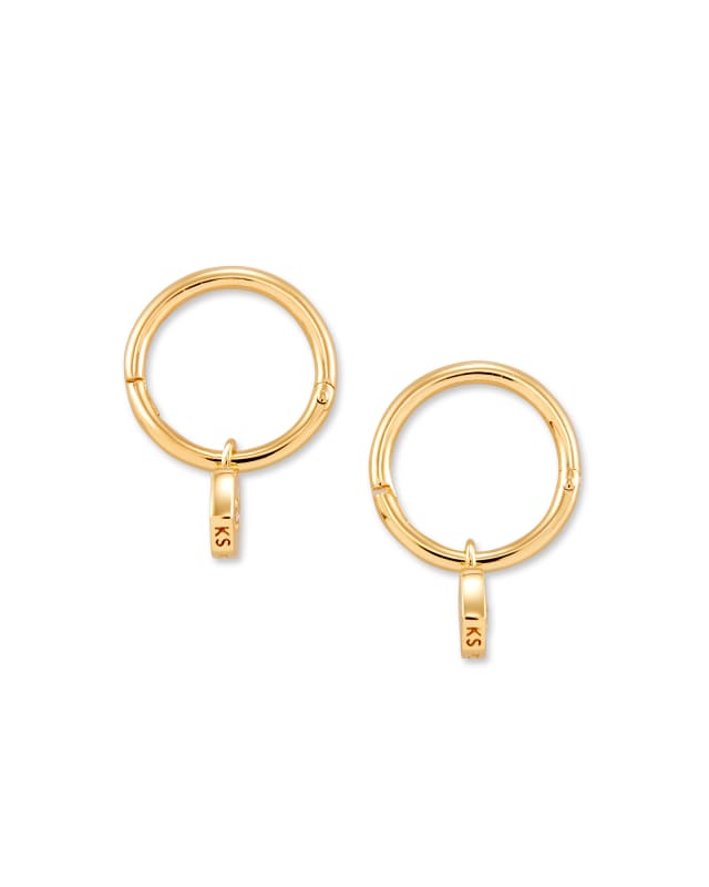 Adanna 18k Yellow Gold Vermeil Huggie Earrings in White Topaz image number 1.0